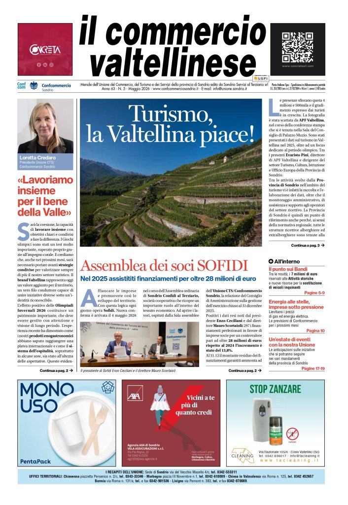 “IL COMMERCIO VALTELLINESE”, ONLINE IL NUOVO NUMERO