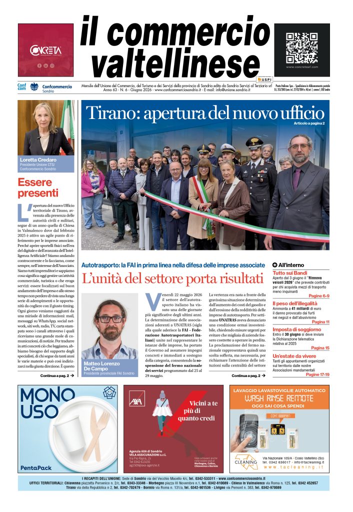 IL COMMERCIO VALTELLINESE, NUMERO DI GIUGNO ONLINE