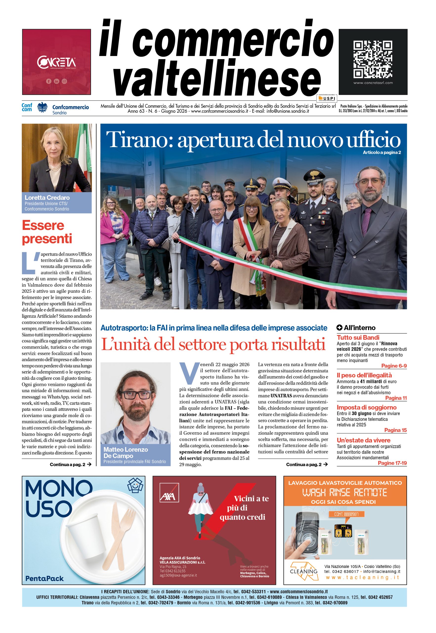 IL COMMERCIO VALTELLINESE, NUMERO DI GIUGNO ONLINE