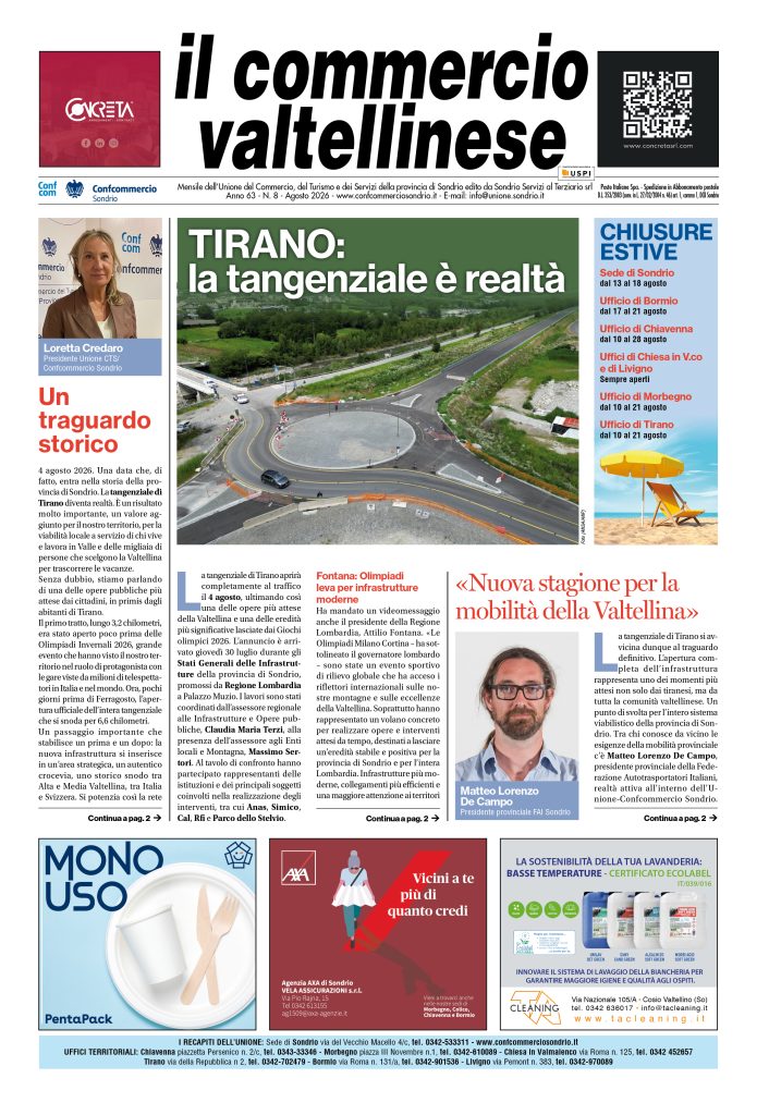 ECCO “IL COMMERCIO VALTELLINESE” DI AGOSTO 2026
