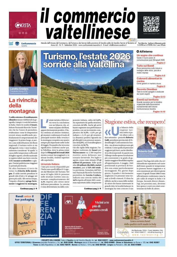 ECCO “IL COMMERCIO VALTELLINESE” DI SETTEMBRE 2026